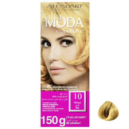 کیت رنگ مو آلتا مودا شماره 10 وزن 150 گرم رنگ بلوند طبیعی روشن