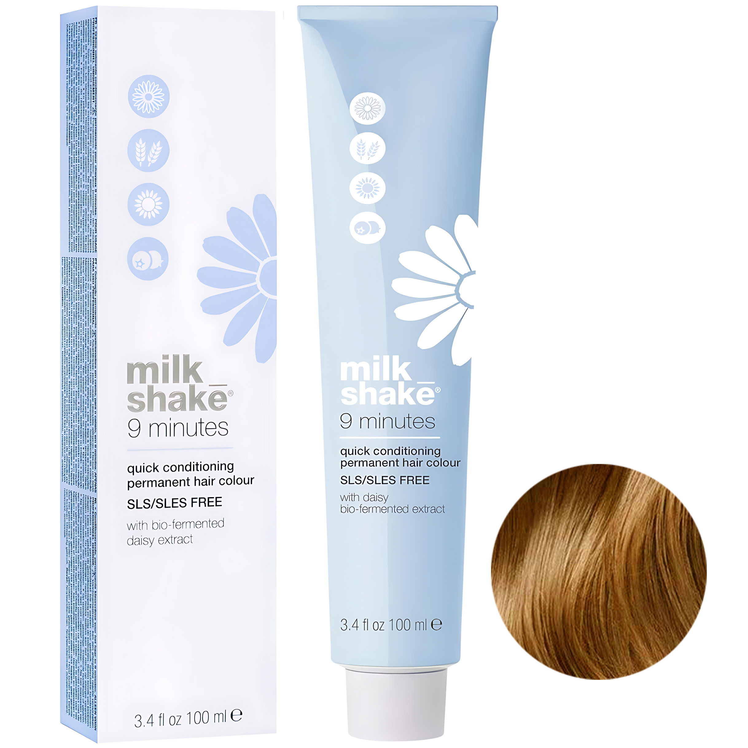 رنگ مو میلک شیک شماره 8.3 حجم 100 میلی لیتر رنگ بلوند طلایی روشن رنگ مو میلک شیک شماره 8.3 حجم 100 میلی لیتر رنگ بلوند طلایی روشن